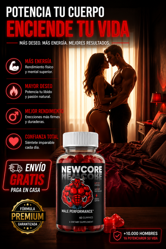 NEWCORE™️ – Gomitas para el Rendimiento Masculino, Energía, Resistencia y Vitalidad Diaria